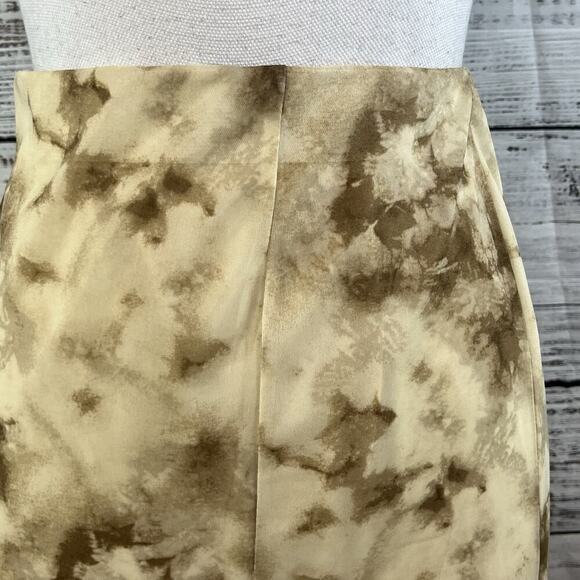 Moon River Skirt size Large Ivory Brown Mesh Sheer Midi Flared Stretch Modest - Picture 4 of 10